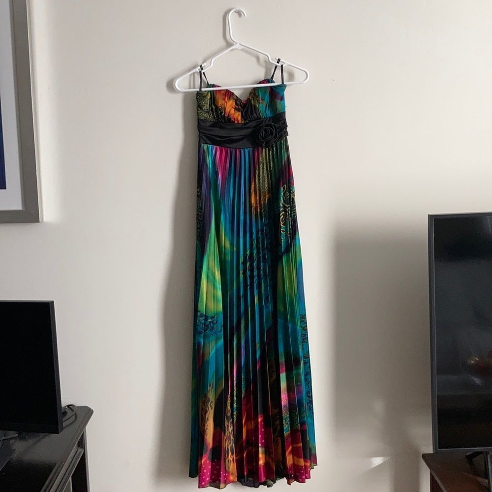 Formal Strapless Multi Colored Dress - Prom - Homecoming